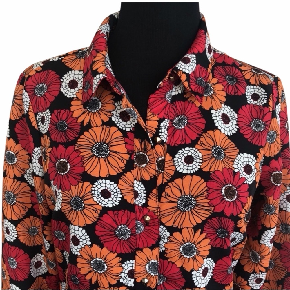 Brave Soul 70s Retro Mod Daisy Floral Mini Dress Button Front Groovy Boho S - Picture 8 of 16